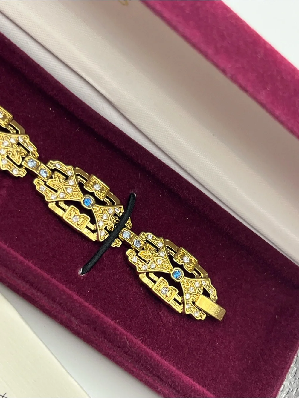 Camrose & Kross JBK gold plated art deco style link bracelet gold tone Kennedy